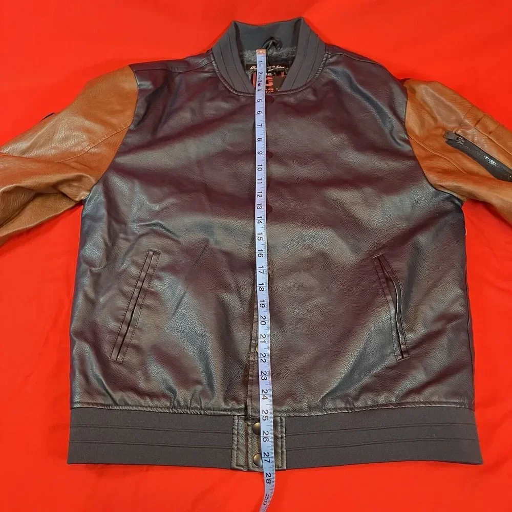 Fried Denim NYC‎ Varsity Bomber Jacket / Brown & Navy / Men's / XL  Extra Large